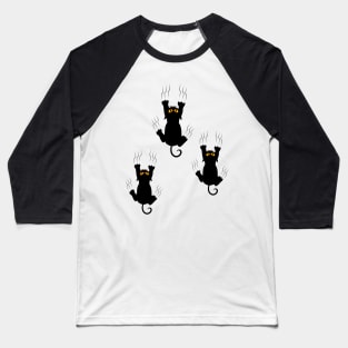 Funny Cute 3 Black Cats Cute Car Sticker Baseball T-Shirt